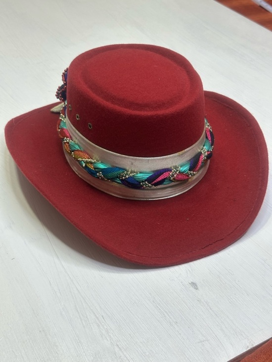 Vintage 90s ARLOP Red Western Hat – Fiesta / Southwestern Statement Piece Vintage 90s ARLOP Red Western Hat – Fiesta / Southwestern  main image 2